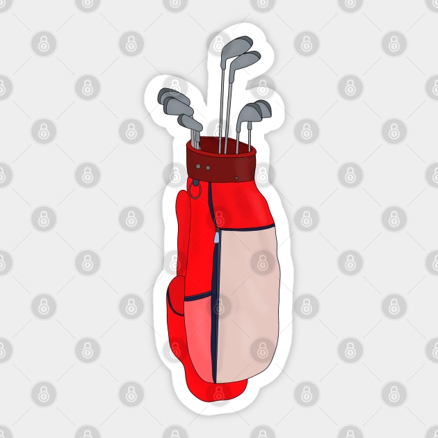 Red Golf Bag Sticker by DiegoCarvalho